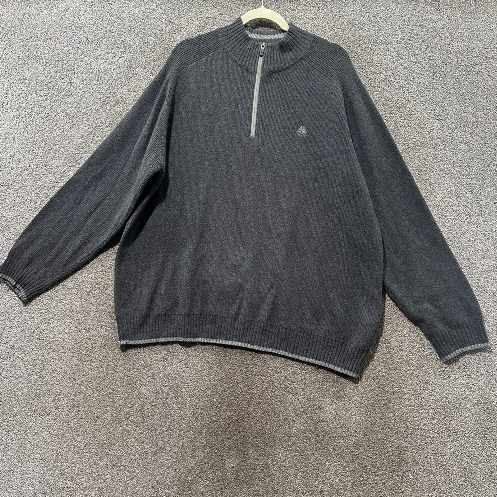 VTG Nike ACG 1/4 Zip Pullover Sweater Men XL Gray Lambs Wool Blend Minimalist